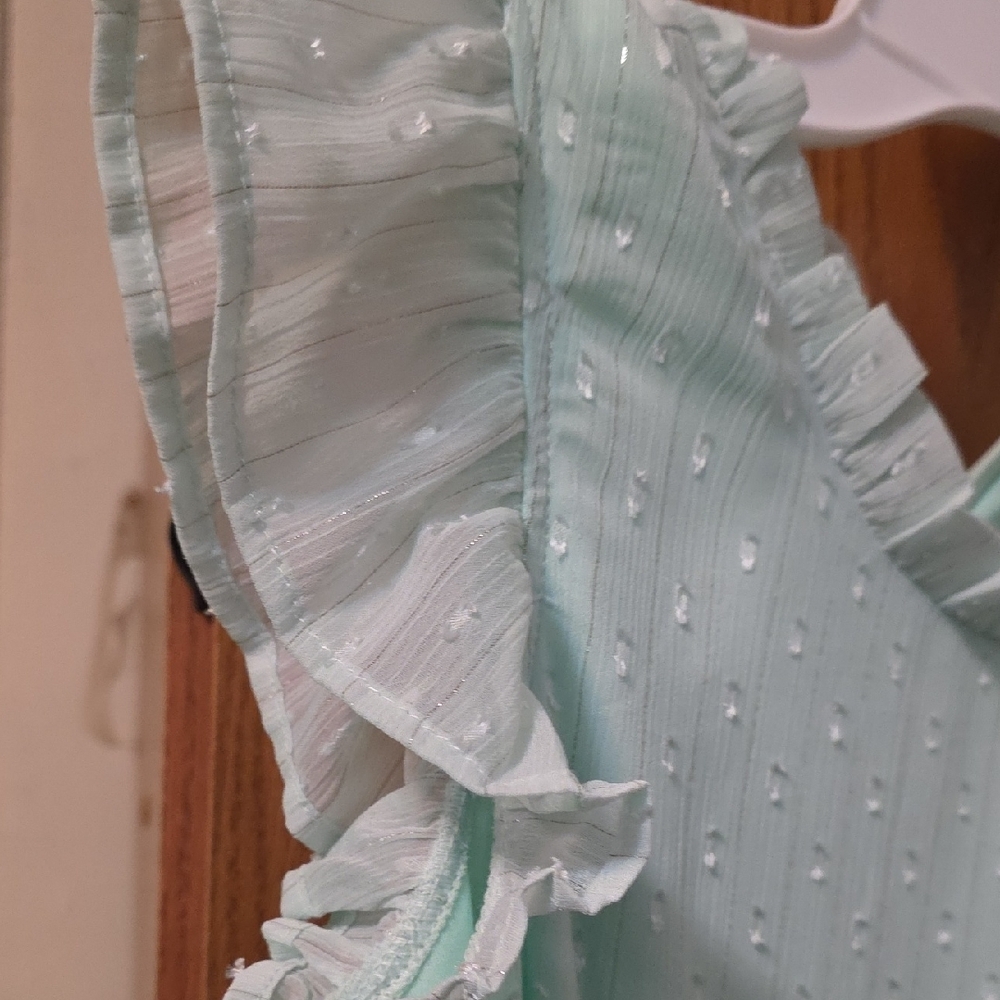 Rare Editions Mint Green Ruffle Sleeve Dress - Picture 3 of 6